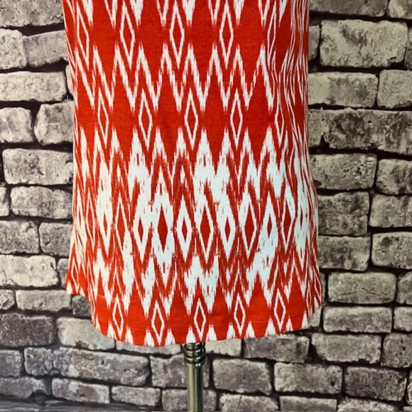 Chico's Orange & White Ribbed Scoop Neck Sleeveless Tank Size L - Picture 3 of 8